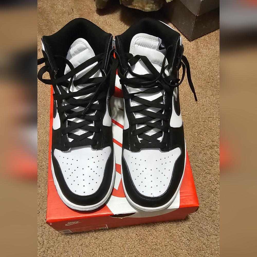 Black & White High-Top Men's Sneakers